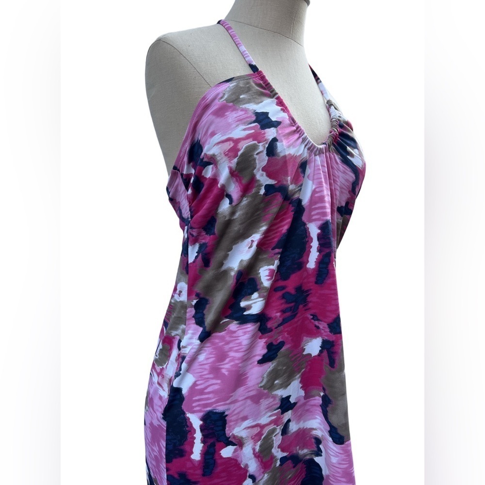 NWT Meridian Halter Cup Spa Dress Coverup Pink Martini Size Medium - Picture 4 of 10